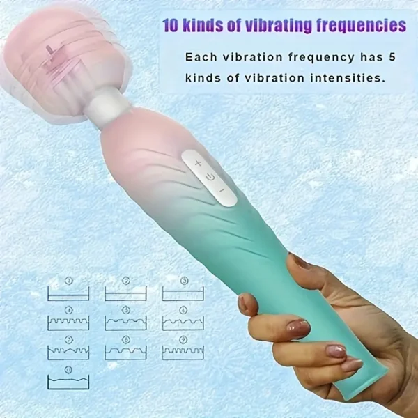 1pc Big Magic AV Wand Vibrators for Women Massager, Female Clitoris Stimulator G Spot Stimulation, Powerful 10 Speeds Woman Vibrator Sexule Toys, USB Rechargeable Sexual Wellness Erotic Adult Sex Product for Woman Made in China