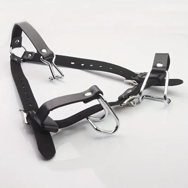 Stainless Steel Spider Ring Gag BDSM Bondage, Nose and Mouth Hook Diffuser, Leather Headband, Couple Restraint Sex Toy - Image 10