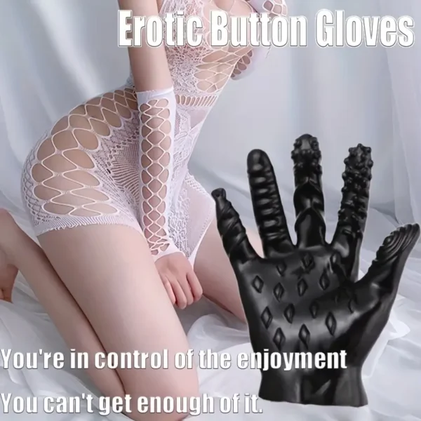 Valentine's Day Erotic Massage Gloves - Wolf Tooth Design, Fingerless for Intimacy and Flirting, Adult Novelty Accessories