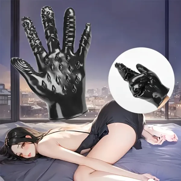 Valentine's Day Erotic Massage Gloves - Wolf Tooth Design, Fingerless for Intimacy and Flirting, Adult Novelty Accessories - Image 5