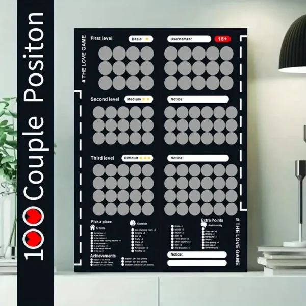 100 positions love game, sexy scratch posters, couple intimate gifts, adult novelties, SM adult toys, home and health products