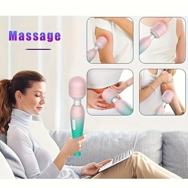 1pc Big Magic AV Wand Vibrators for Women Massager, Female Clitoris Stimulator G Spot Stimulation, Powerful 10 Speeds Woman Vibrator Sexule Toys, USB Rechargeable Sexual Wellness Erotic Adult Sex Product for Woman Made in China - Image 4