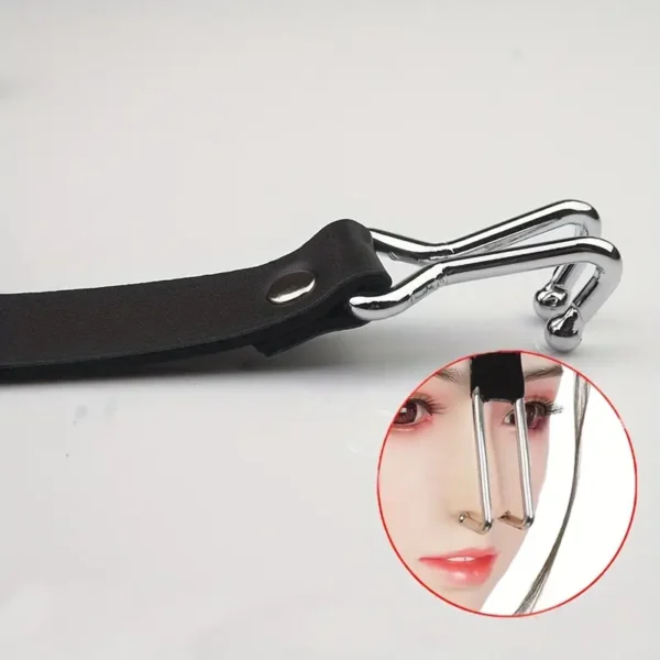 Stainless Steel Spider Ring Gag BDSM Bondage, Nose and Mouth Hook Diffuser, Leather Headband, Couple Restraint Sex Toy - Image 5