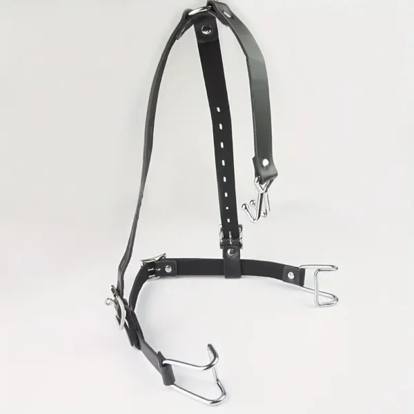 Stainless Steel Spider Ring Gag BDSM Bondage, Nose and Mouth Hook Diffuser, Leather Headband, Couple Restraint Sex Toy - Image 8